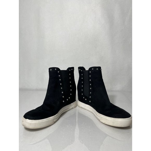 Aldo Shoes Ankle High Heels Black Suede Studded Womens Shoes 8 38.5 Platforms - Picture 5 of 11